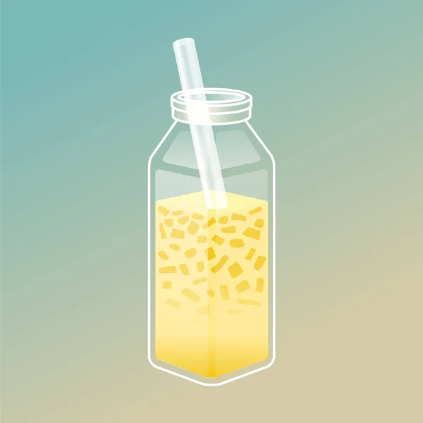 Bubble Tea Mit Köstlichen Tapioka Und Gelee Boba Tee Illustration — Stockvektor