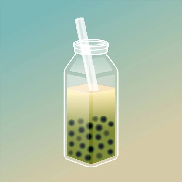 Anuncios Burbujas Con Deliciosa Tapioca Jalea Diseño Ilustración Boba Para — Vector de stock