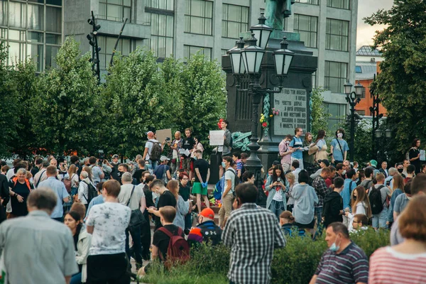 Москва Россия Июля 2020 Года Протесты Против Переписывания Конституции Центре — стоковое фото