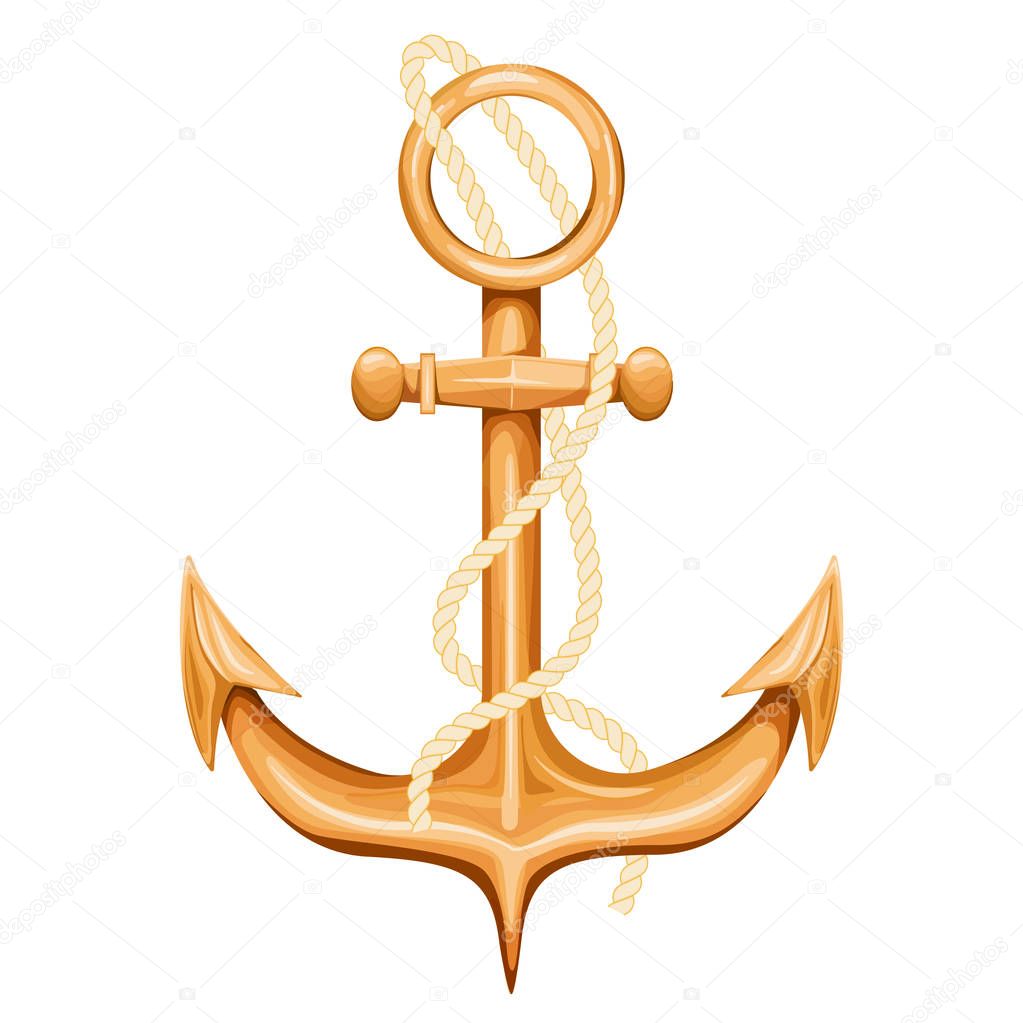 Golden Marine Boat Anchor with rope.