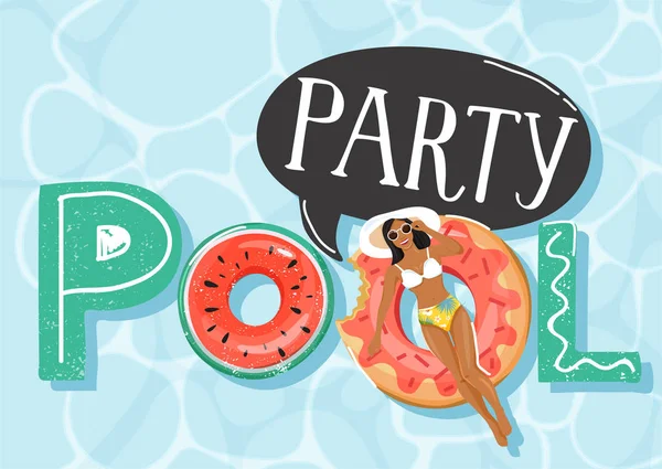 Banner de invitación fiesta piscina . — Archivo Imágenes Vectoriales