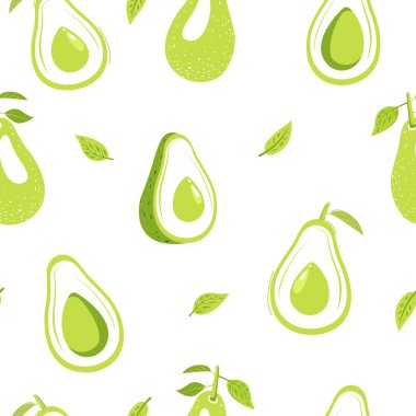 Avokado meyve ve yaprakları ile Dikişsiz desen.
