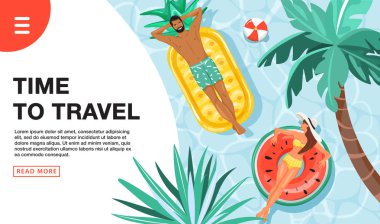 Seyahat tatil konsepti. Açılış sayfası şablonu.