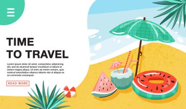 Seyahat tatil konsepti. Açılış sayfası şablonu.