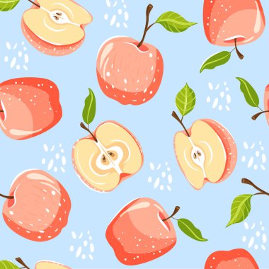 Elma meyveile dikişsiz moda deseni.