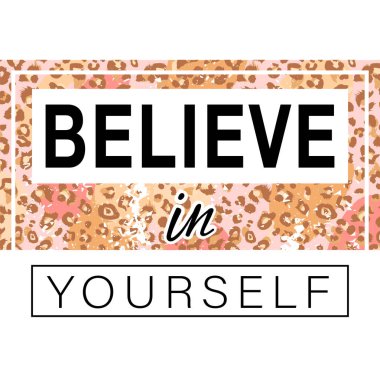 Leopar noktalı tişört için kız sloganı.