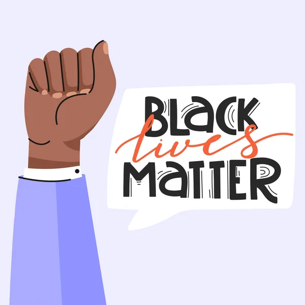 Ζωές Των Μαύρων Έχουν Σημασία Διαμαρτυρία Εικονογράφηση Γροθιά Στο Χέρι — Διανυσματικό Αρχείο