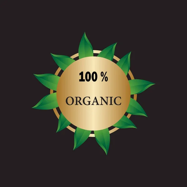 Logotipo de alimentos 100% ecológicos — Archivo Imágenes Vectoriales