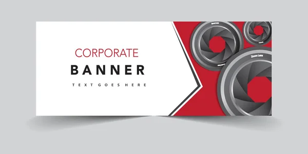 Vállalati banner objektívvel kamerával — Stock Vector