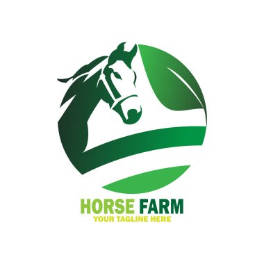 Yeşil at çiftliği logo tasarımı
