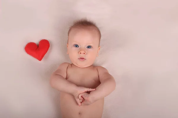 Cute Baby Red Toy Heart Love Family Concept Royalty Free Stock Images