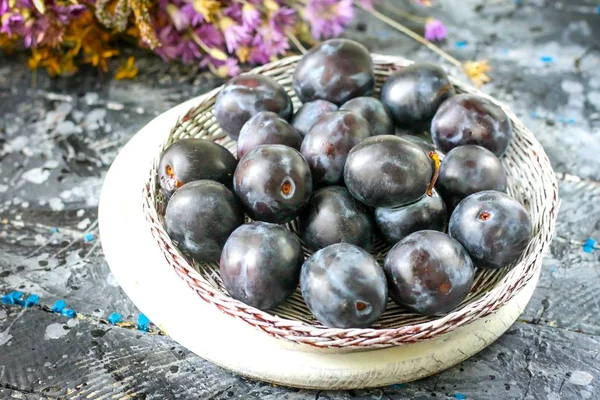 Zwetschgenernte Ungarisch Frische Pflaumen — Stockfoto