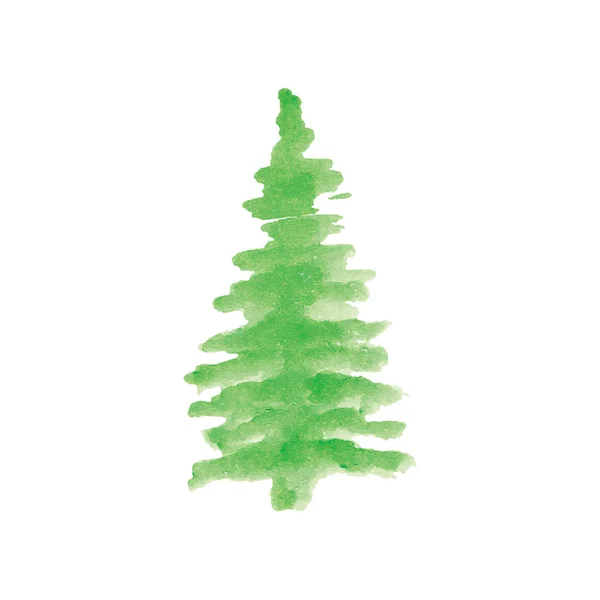 手描きの水彩ベクトルを持つクリスマスツリー — ストックベクタ