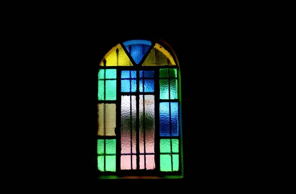 Window Different Colors Dark Close — Stock Photo, Image