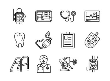 Gelişmiş tasarım Sağlık ve Tıbbi Vektör Çizgisi simgeleri, biçim 1 vol 2, web, mobil uygulamalar ve benzeri uygulamalar için uygun.