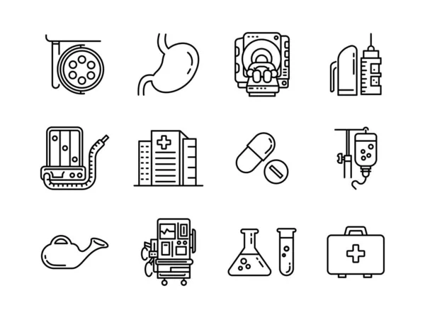 Zaawansowana Konstrukcja Ikony Linii Wektorowej Opieki Zdrowotnej Medycyny Styl Vol — Wektor stockowy
