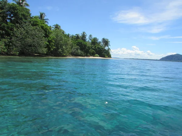 Widok Plażę Nusi Island Nabire Papua Indonesia — Zdjęcie stockowe