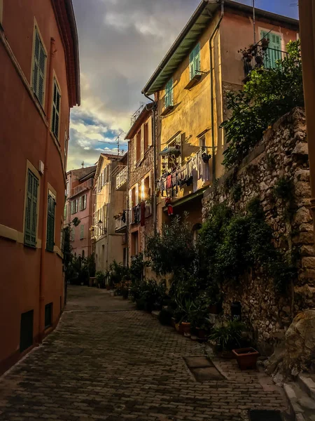 Quiet Road Villefranche Sur Mer — Stock Photo, Image