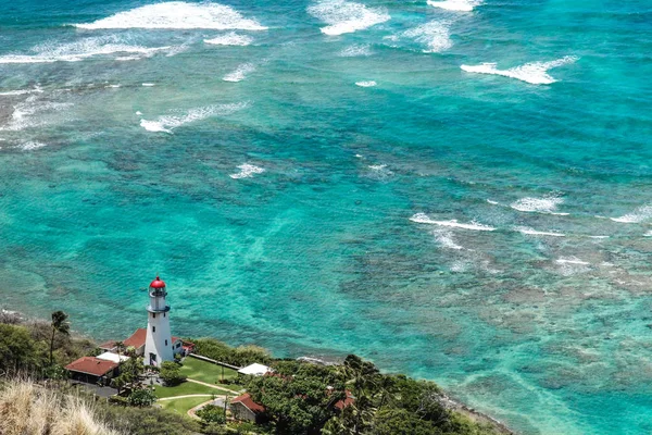 Faro y agua de teca hermosa de Hawai — Foto de Stock