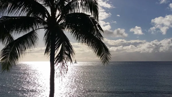 Mirando hacia el océano frente a la costa de Maui — Foto de Stock