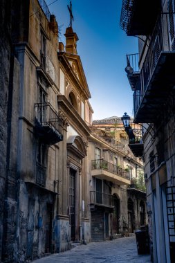 Palermo İtalya 'nın caddesinden görüntü 
