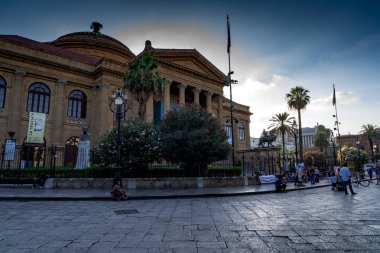 Palermo İtalya 'nın caddesinden görüntü 