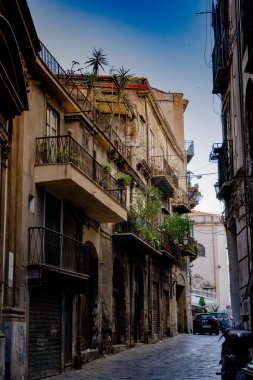 Palermo İtalya 'nın caddesinden görüntü 