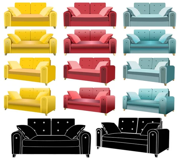 Farklı dönüşlere sahip rahat kanepeler seti