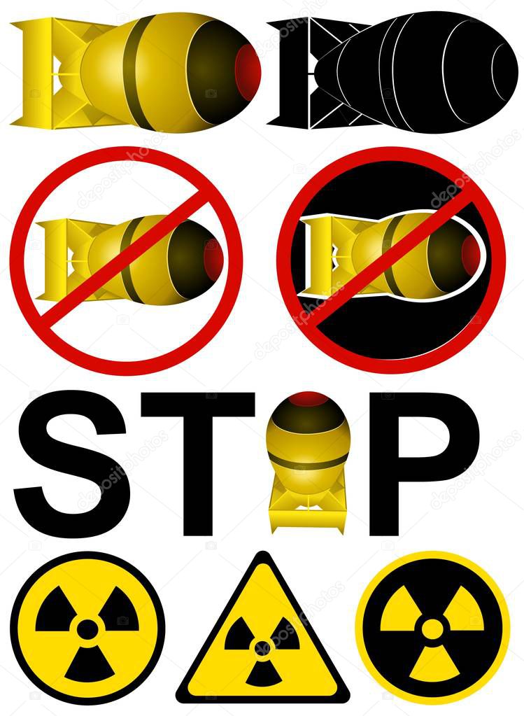 World Day Against Nuclear Tests. Set of vector illustrations
