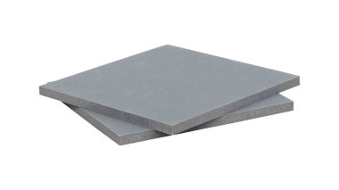 Kauçuk levha beyaz arka plan üzerinde izole. Endüstriyel için kare plastik parçası. Kırpma yolları nesnesi.