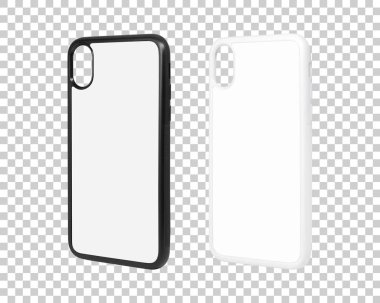 Saydam katman arka planda yalıtılmış mobil kasa. Tasarımınız için boş telefon kapağı. Kırpma yolları nesnesi.