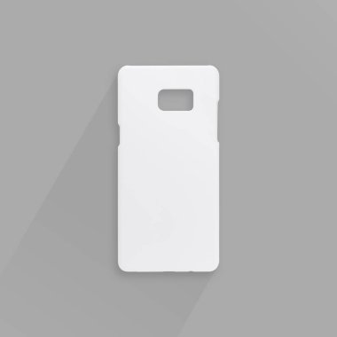 Beyaz telefon kılıfı ve kırpma yolu ile uzun gölge arkaplan.