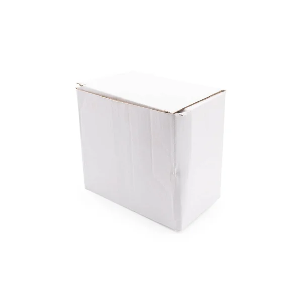 Біла Коробка Ізольованому Фоні Відсічним Контуром — стокове фото