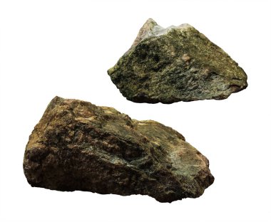 İzole beyaz arka plan üzerinde büyük bir taş. Tasarımınız için kirli kaya veya kaya.