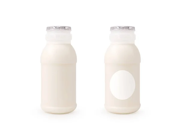 Молочная Бутылка Изолированном Фоне Вырезкой Пути — стоковое фото