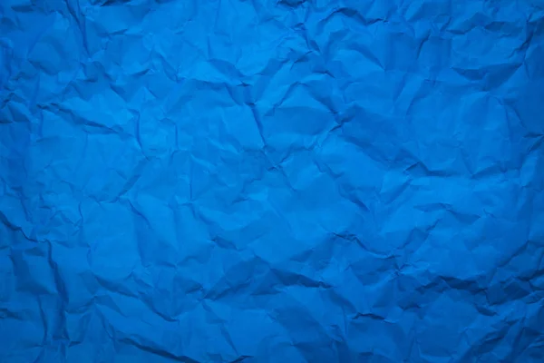Crumpled Fundo Textura Folha Papel Azul Abstrato Papel Parede Conceito — Fotografia de Stock