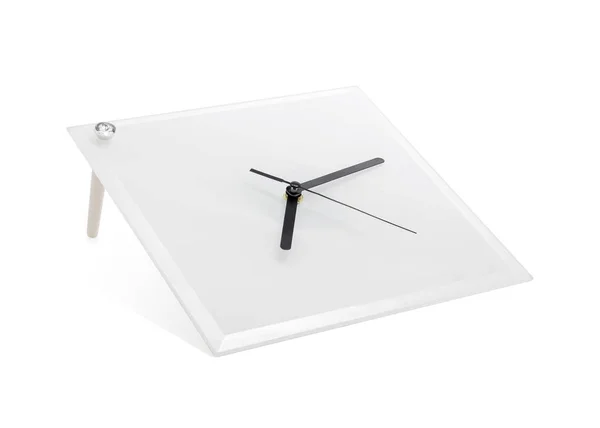 Relógio Moderno Isolado Sobre Fundo Branco Moldura Espelho Modelo Relógio — Fotografia de Stock