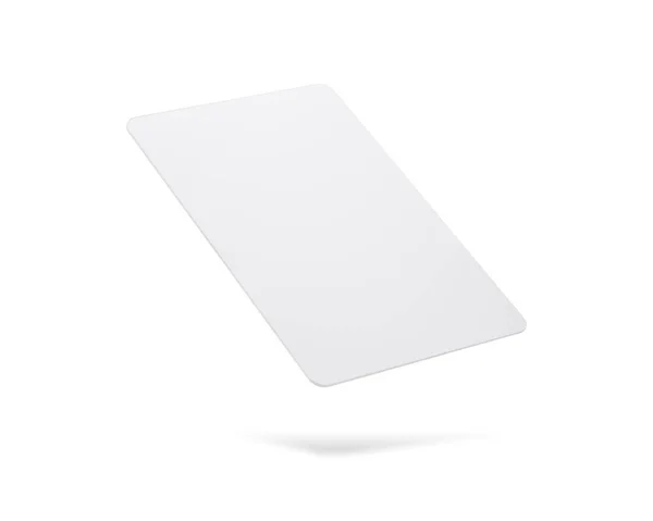 Clipping Caminho Cartão Isolado Fundo Branco Modelo Cartão Plástico Branco — Fotografia de Stock