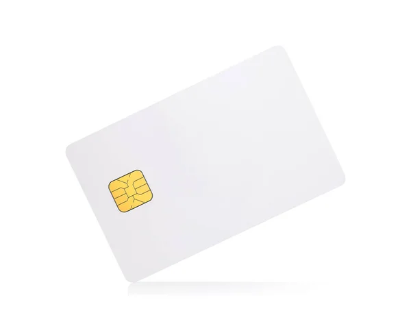 Clipping Paths Chip Card Isolated White Background Template Blank Credit — Stock Photo, Image