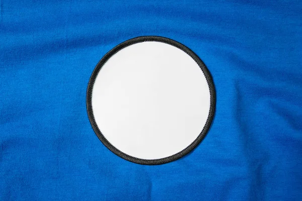 Пятно Синей Спортивной Рубашке Логотип Эмблема Белой Команды Монтажа Редактирования — стоковое фото