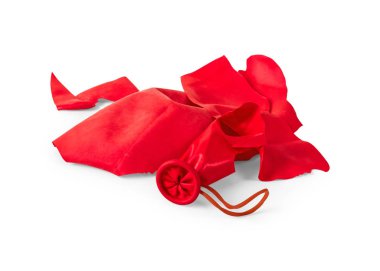 Beyaz arka planda izole edilmiş balon patlamış. ( Kırpma yolu )