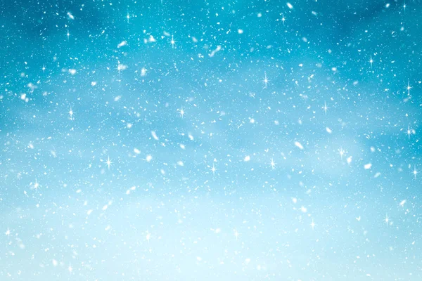 Fondo Invierno Con Nieve Brillo Color Azul Degradado Feliz Navidad — Foto de Stock