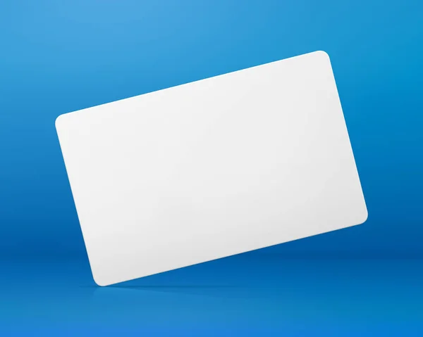 Cartão Branco Fundo Azul Etiqueta Nome Branco Para Design — Fotografia de Stock