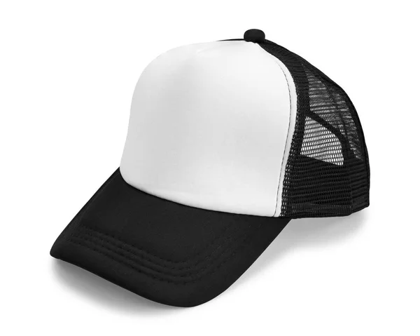 Black Cap Isolated White Background Fashion Hat Design Clipping Path — Stock Photo, Image