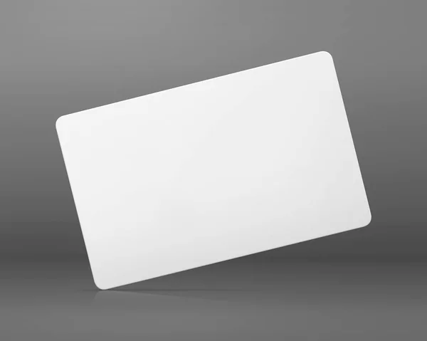 Cartão Branco Fundo Cinzento Etiqueta Nome Branco Para Design — Fotografia de Stock