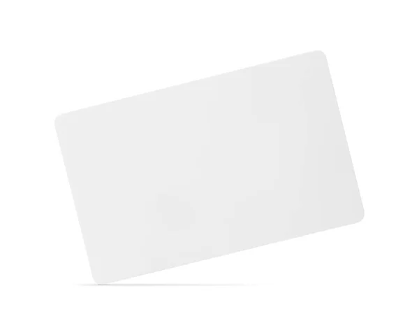 Cartão Branco Isolado Sobre Fundo Branco Etiqueta Nome Branco Para — Fotografia de Stock