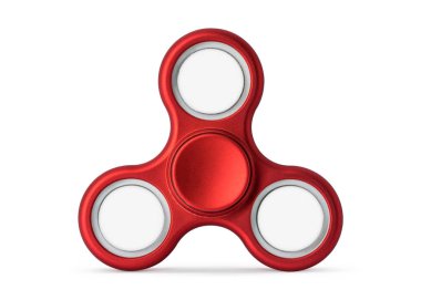 Kırmızı kıpırdanan spinner beyaz arka plan üzerinde izole. Stres giderici oyuncak. ( Kırpma yolları veya montaj için nesne kesip ) Metin, resim ve logo koyabilirsiniz.