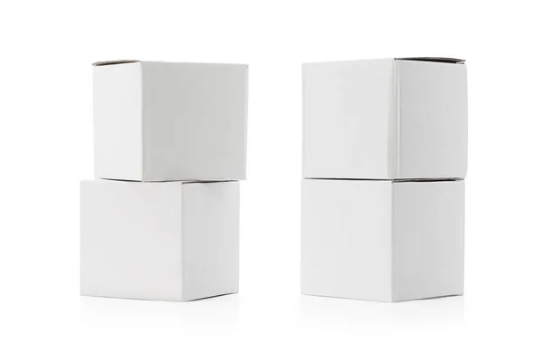Weiße Box Isoliert Auf Weißem Hintergrund Pappverpackung Feind Lieferung Oder — Stockfoto