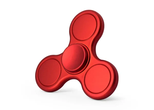 Spinner Fidget Rojo Aislado Sobre Fondo Blanco Estrés Alivia Juguete — Foto de Stock