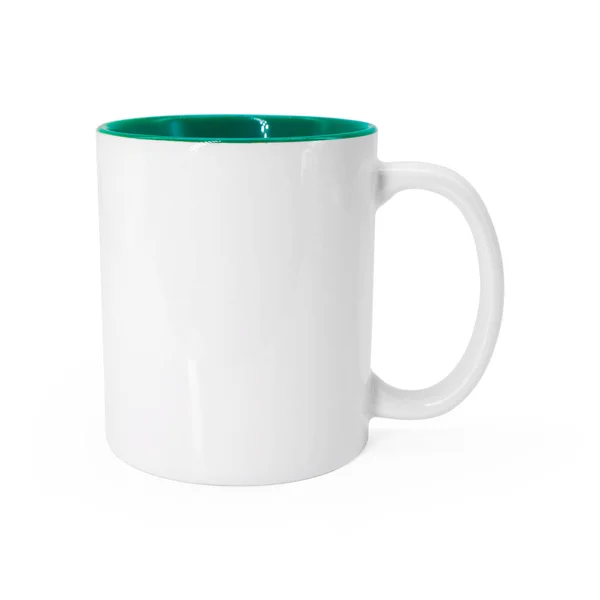 Taza Café Blanco Sobre Fondo Aislado Con Camino Recorte Taza — Foto de Stock